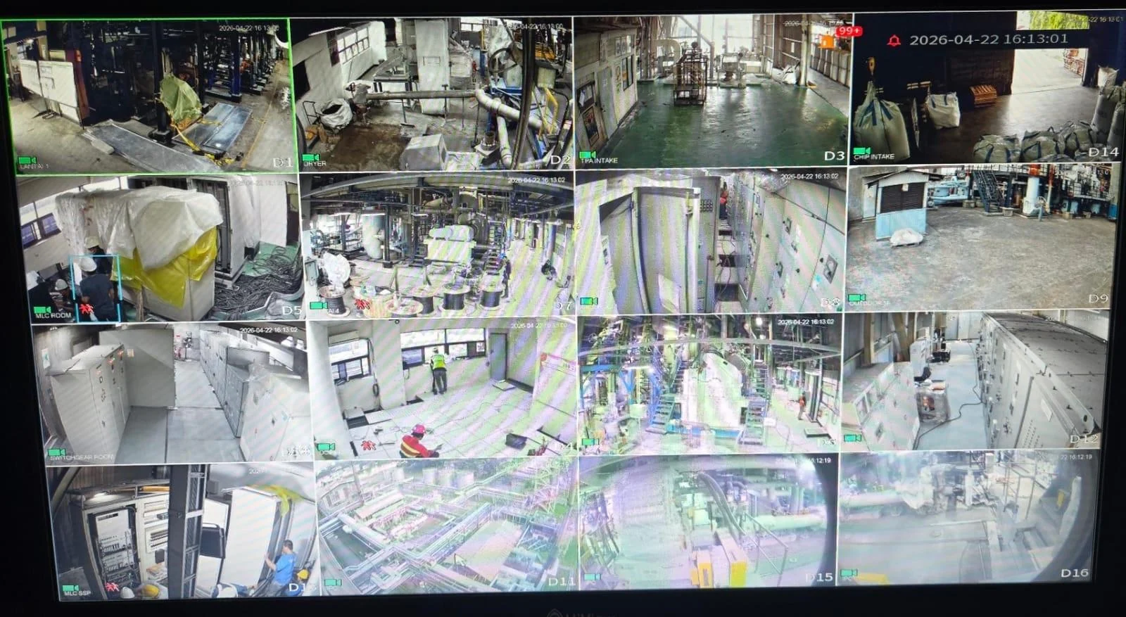 Tampilan monitoring pada control room.