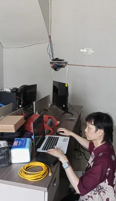 Dokumentasi instalasi CCTV warehouse di Teluk Naga