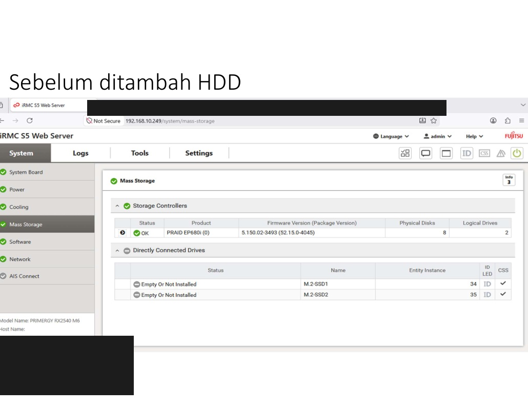 Before — Storage Controller Fujitsu HALO-TECHS